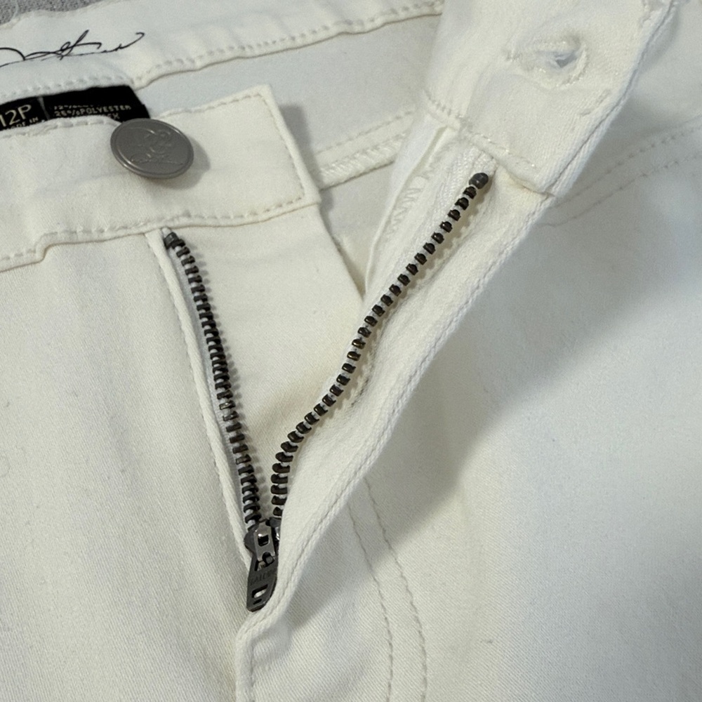 Diane Gilman DG2 Cropped Stretch White Denim Jeans Women's SZ12P. - Picture 11 of 14